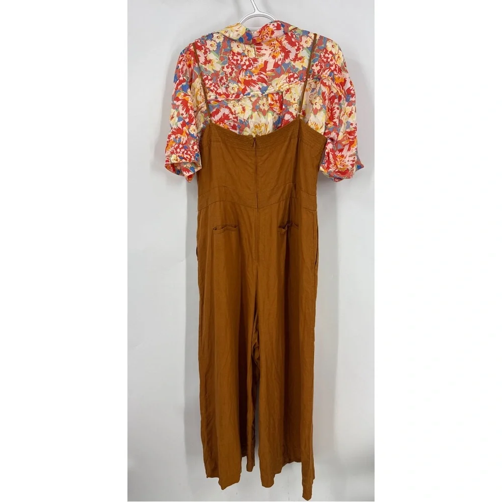J.Crew black label 100% linen wide leg spaghetti strap jumpsuit Jumpsuit 14